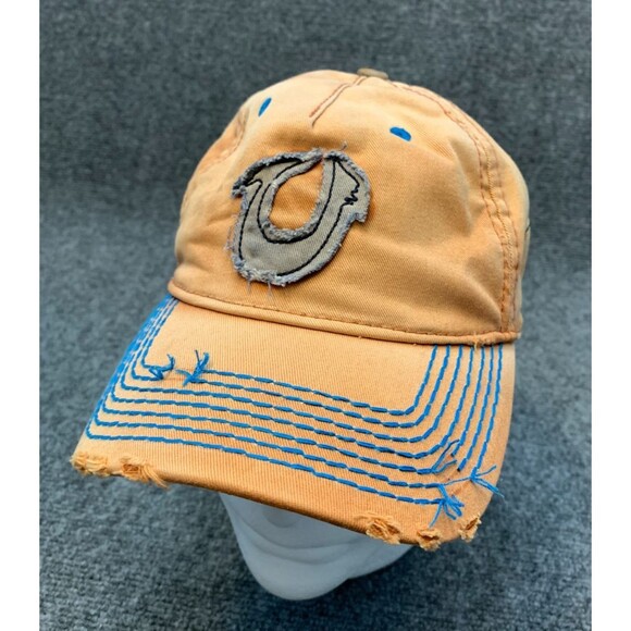 True Religion Hat Distressed Horseshoe Baseball Adjustable Cap Vintage Y2K - Picture 1 of 4